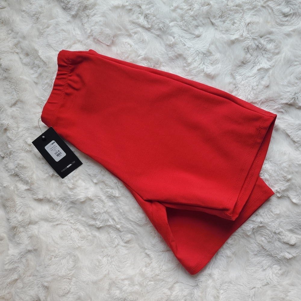 NWT FashionNova Red Mini Biker Shorts